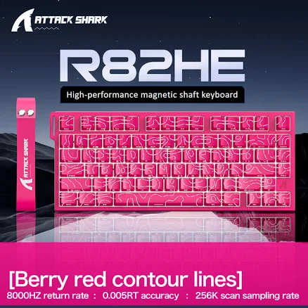 Teclado Gamer Magnético 8000hz Attack Shark com Fio R82 He